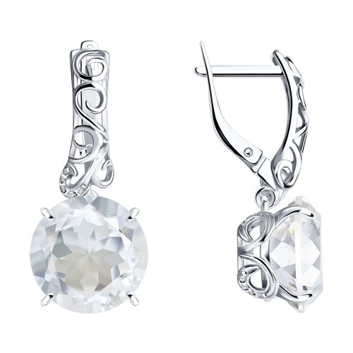 Серьги SOKOLOV - Серебро 925, Горный хрусталь, Фианит (арт. 92020645)
