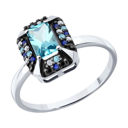 Кольцо SOKOLOV - Серебро 925, Топаз, Фианит (арт. 92014869)