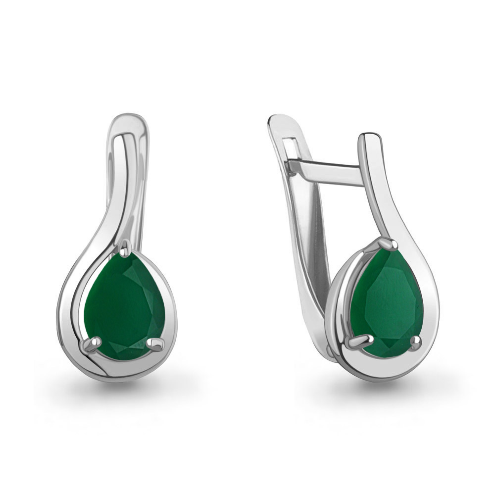 Серьги Аквамарин - Серебро 925, Агат (арт. 45021409.5)
