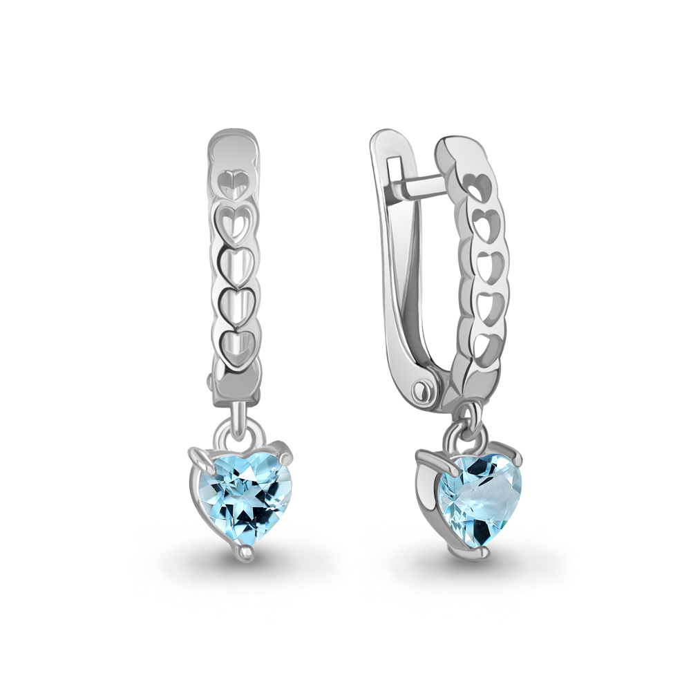 Серьги Аквамарин - Серебро 925, Топаз (арт. 45015802.5)