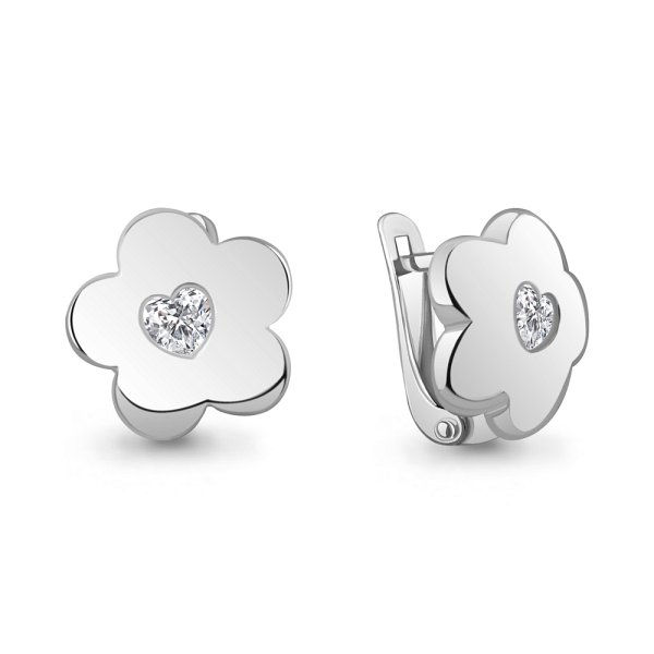 Серьги Аквамарин - Серебро 925, Фианит (арт. 400692А.5)