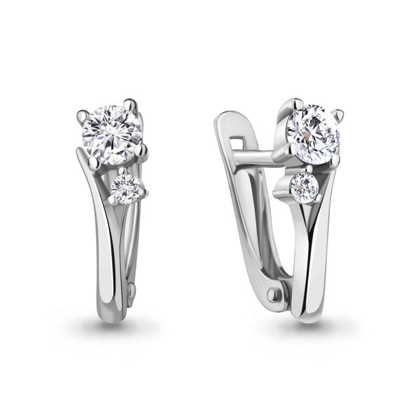 Серьги Аквамарин - Серебро 925, Фианит (арт. 49418А.5)