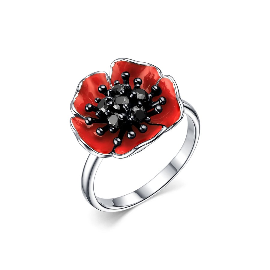 Кольцо Дар - Серебро 925, Фианит, Эмаль (арт. К-3598рчэк216)