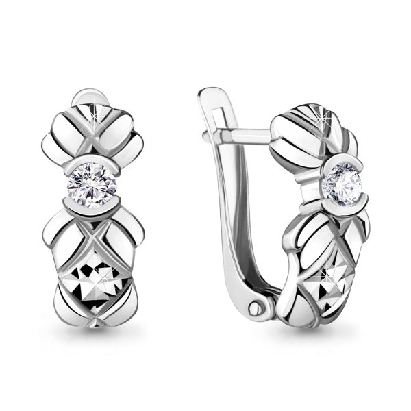 Серьги Аквамарин - Серебро 925, Фианит (арт. 46940А.5)