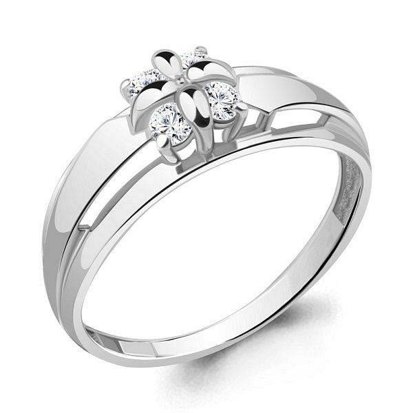 Кольцо Аквамарин - Серебро 925, Фианит (арт. 68318А.5)