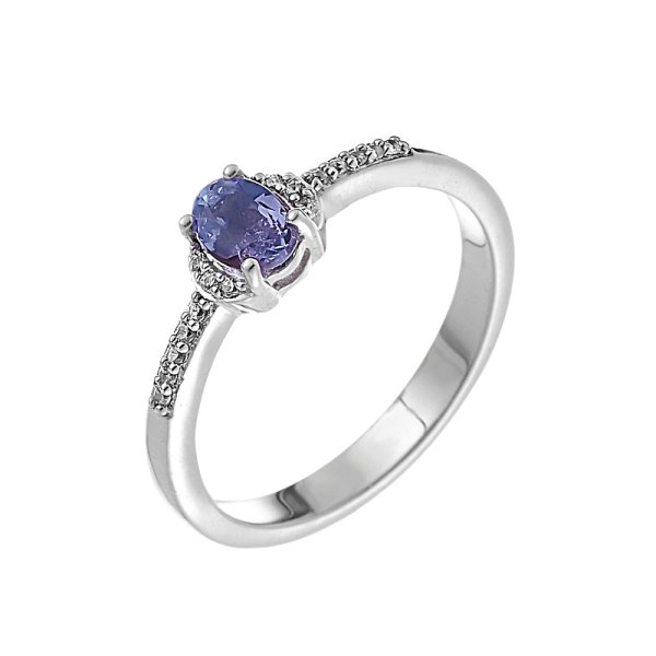 Кольцо FRESH - Серебро 925, Танзанит, Фианит (арт. SM-R01832-X-W-TN-X-W)