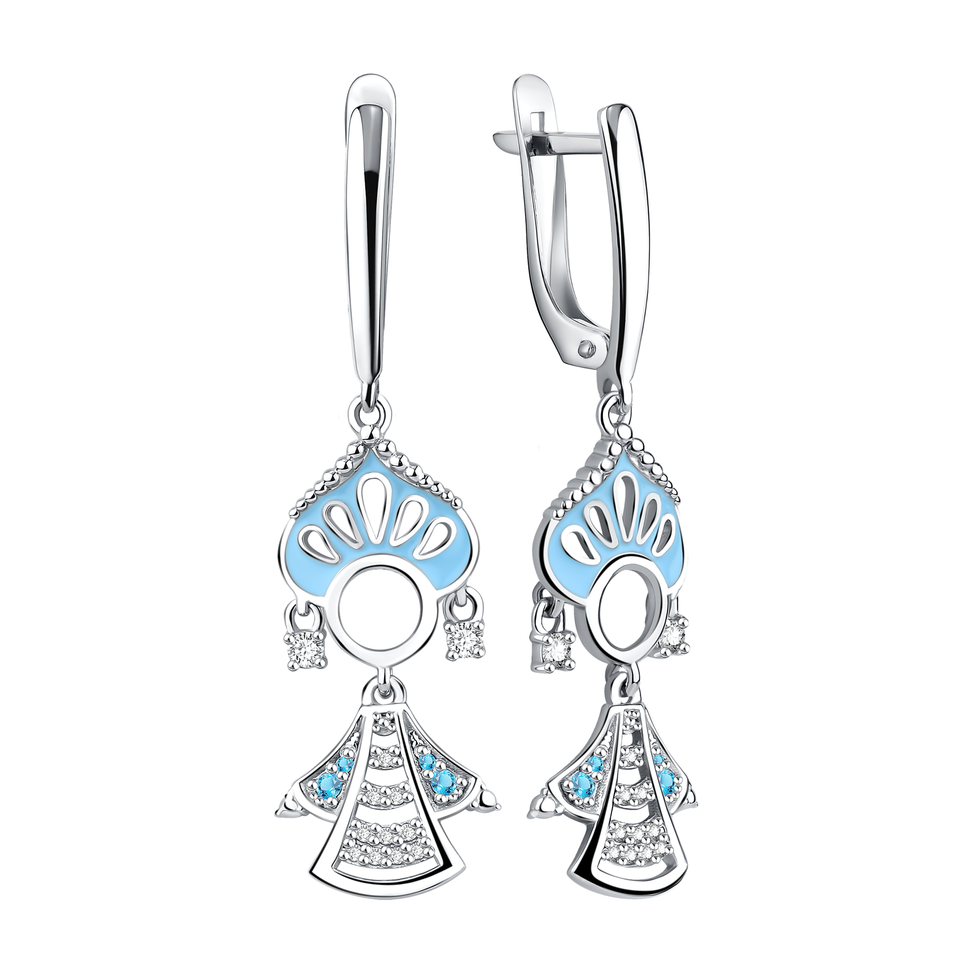Серьги Talant - Серебро 925, Фианит, Эмаль (арт. 14-79-0009-17352)