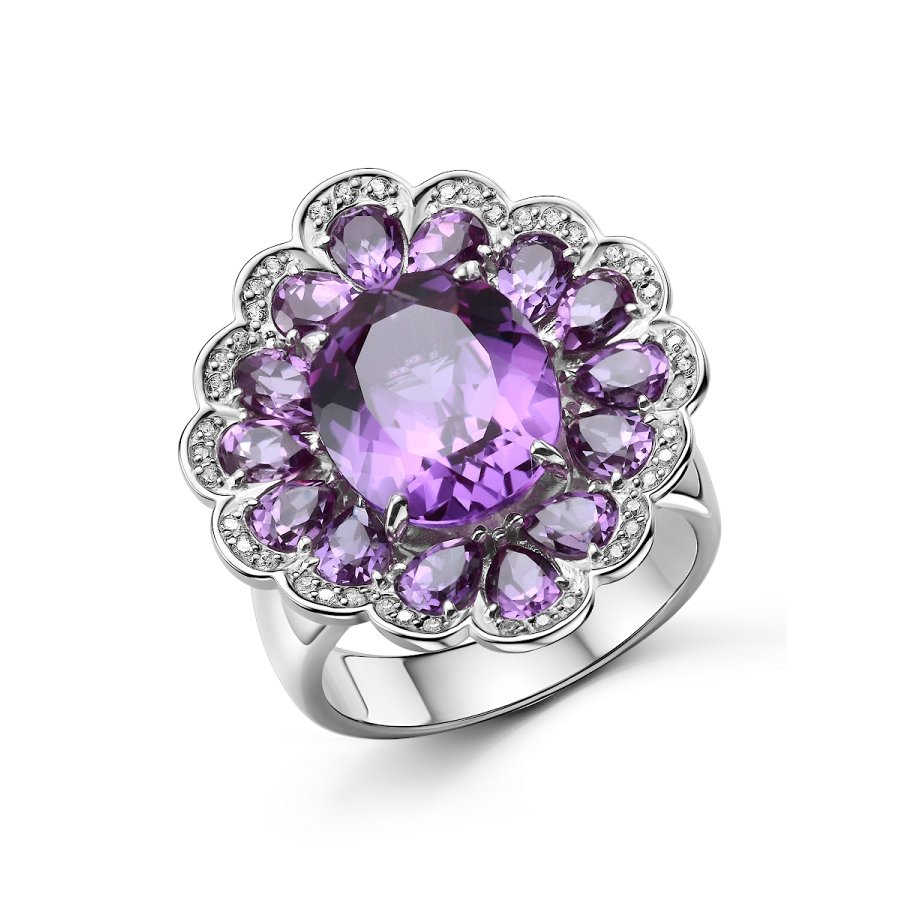 Кольцо Дар - Серебро 925, Синтетический александрит, Фианит (арт. К-5270рс94600)