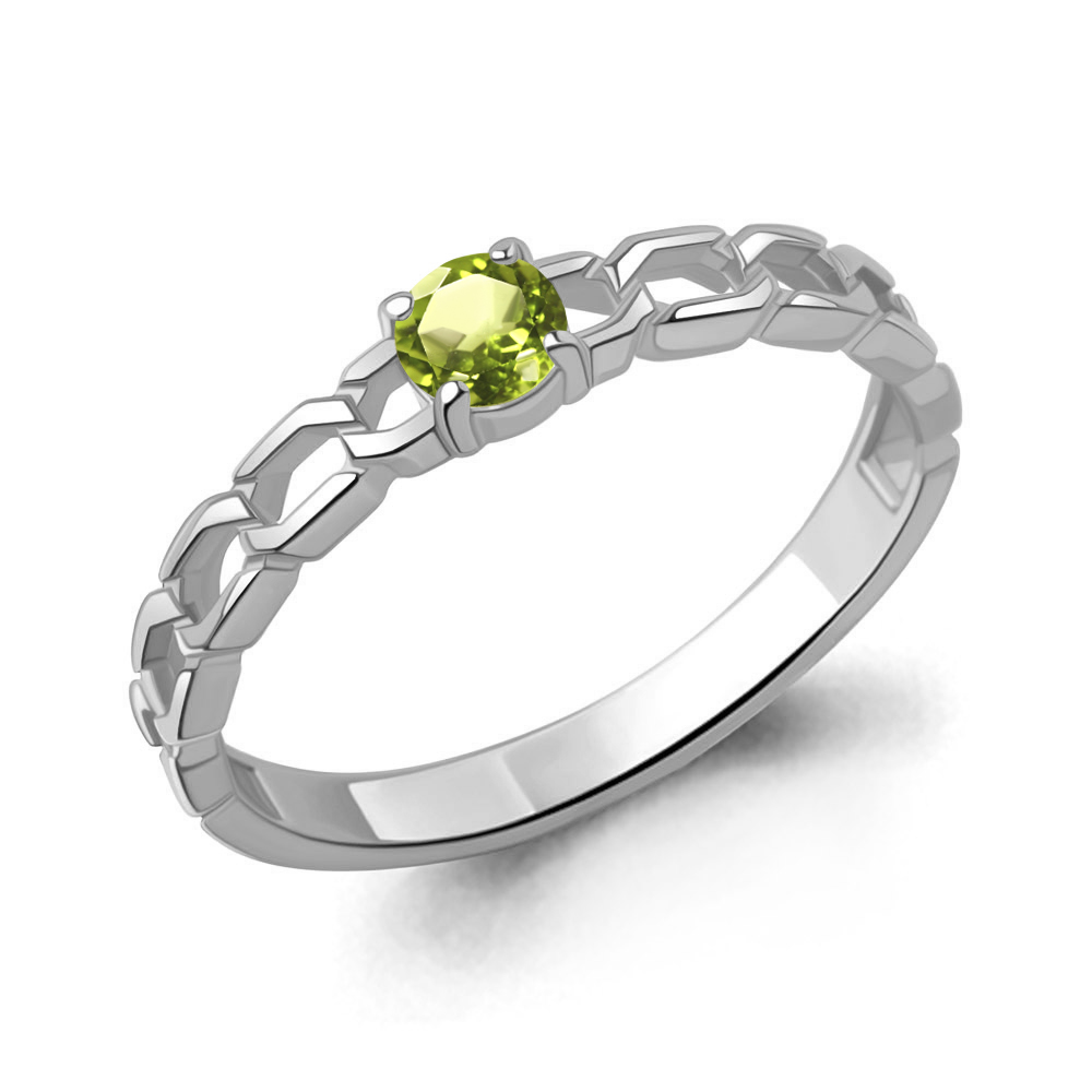 Кольцо Аквамарин - Серебро 925, Хризолит (арт. 65018707.5)