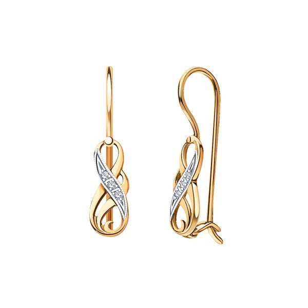 Серьги Атолл - Золото 585, Фианит (арт. 2711)