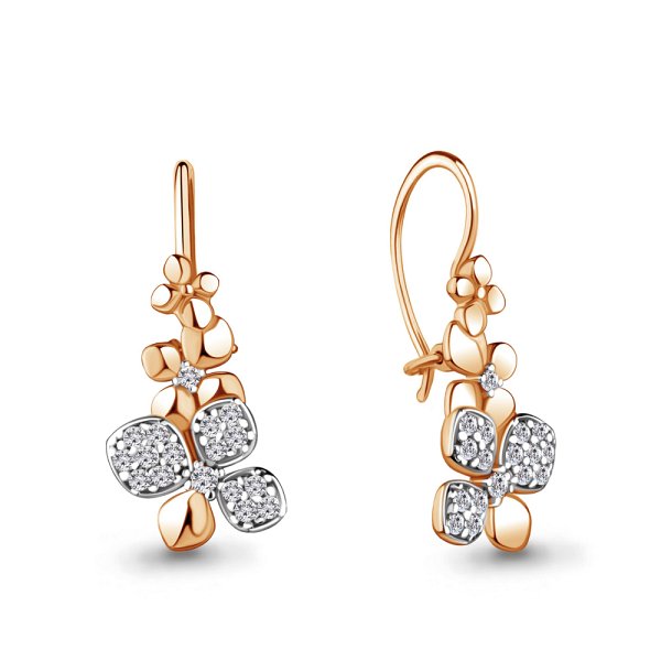 Серьги Аквамарин - Золото 585, Фианит (арт. 48762А.1)