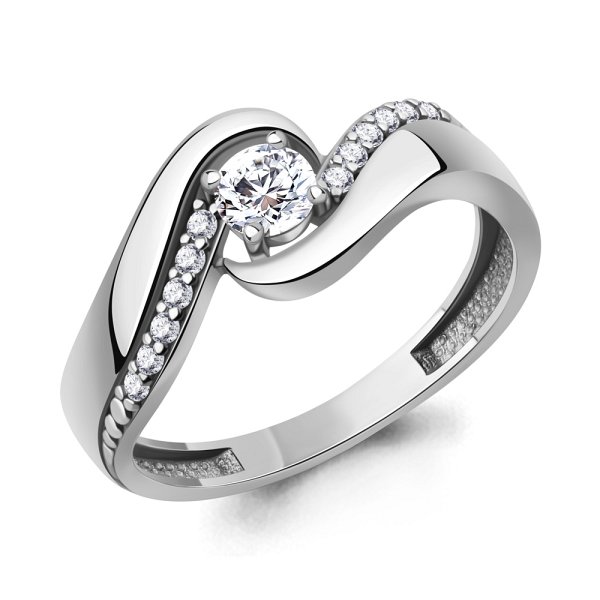 Кольцо Аквамарин - Серебро 925, Фианит (арт. 600380А.5)