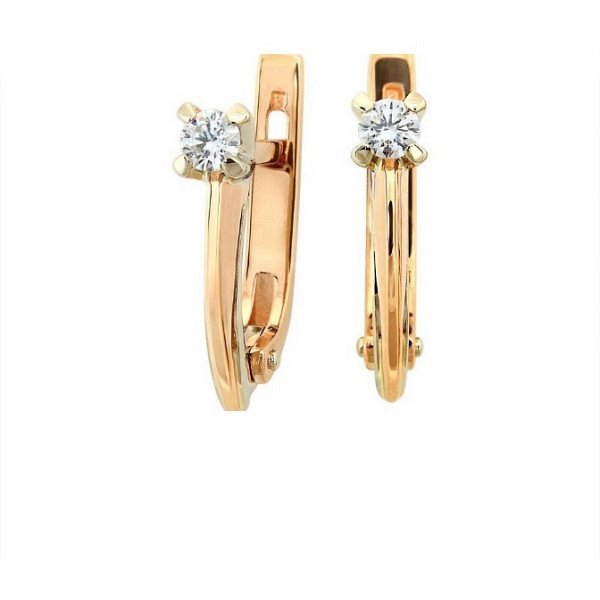 Серьги РИНГО - Золото 585, Бриллиант (арт. Зс-499К)