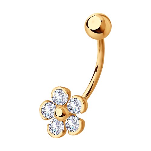 Пирсинг SOKOLOV - Золото 585, Фианит (арт. 060215)