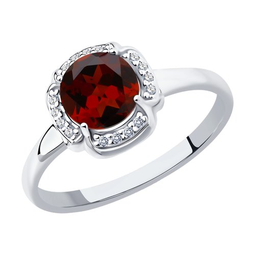 Кольцо SOKOLOV - Серебро 925, Гранат, Фианит (арт. 92011517)