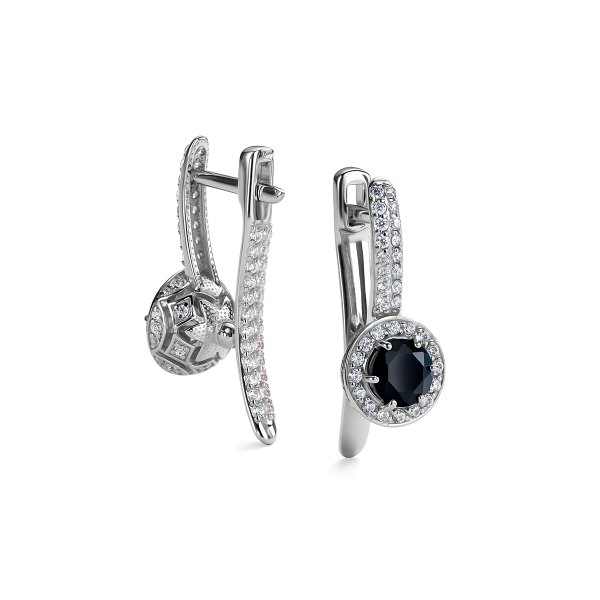 Серьги Дар - Серебро 925, Топаз лондон, Фианит (арт. С-5174рс41100)