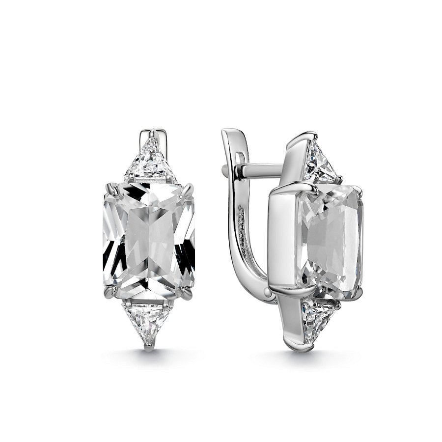 Серьги Дар - Серебро 925, Горный хрусталь, Фианит (арт. С-5229рс429200)