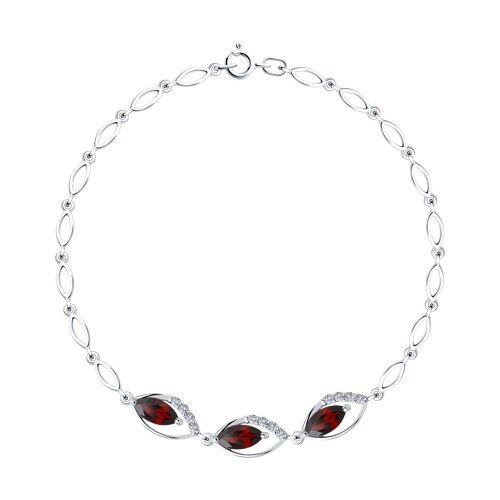Браслет SOKOLOV - Серебро 925, Гранат, Фианит (арт. 92050092)