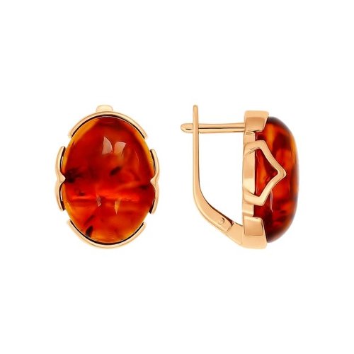 Серьги SOKOLOV - Серебро 925, Янтарь пресс. (арт. 93020623)