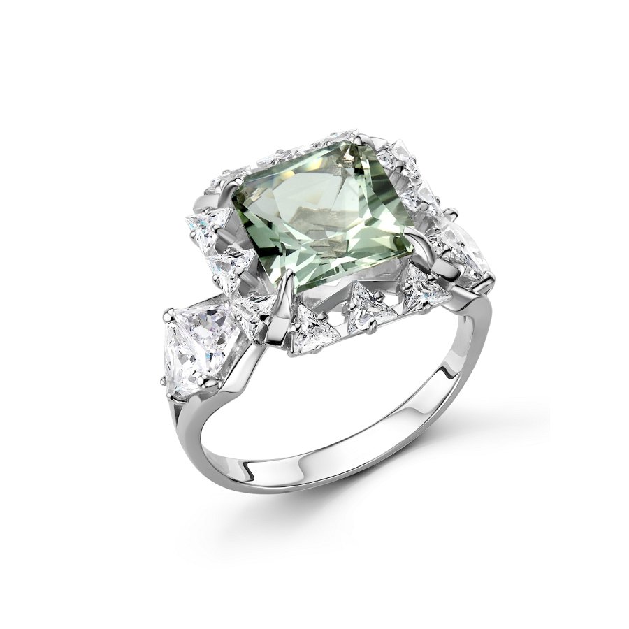 Кольцо Дар - Серебро 925, Празиолит, Фианит (арт. К-5279рс41200)