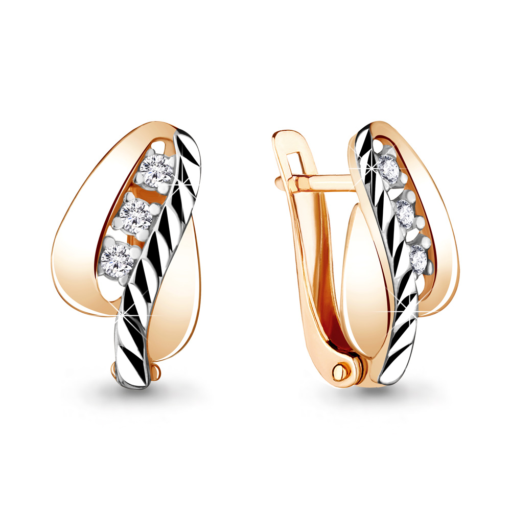 Серьги Аквамарин - Золото 585, Фианит (арт. 48184.1)