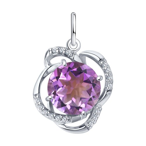 Подвеска Diamant - Серебро 925, Аметист, Фианит (арт. 94-330-01920-1)