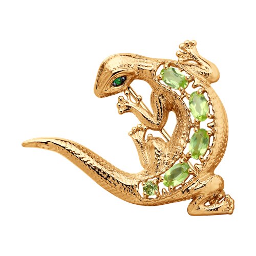 Брошь SOKOLOV - Серебро 925, Фианит, Хризолит (арт. 92040111)