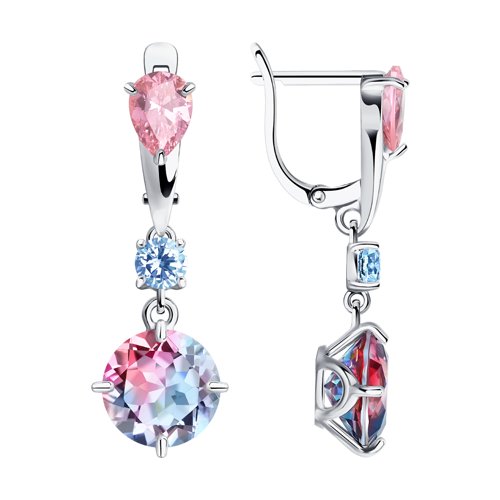 Серьги SOKOLOV - Серебро 925, Синтетический ситалл , Фианит (арт. 92021978)