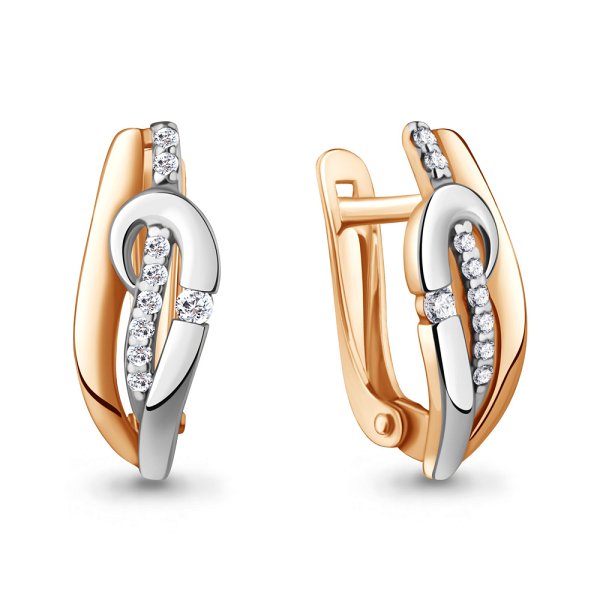 Серьги Аквамарин - Золото 585, Фианит (арт. 45325А.1)