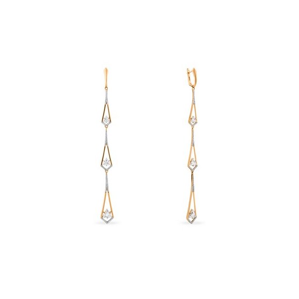 Серьги ЮЗ "САНИС" - Золото 585, Фианит (арт. 01-215724)