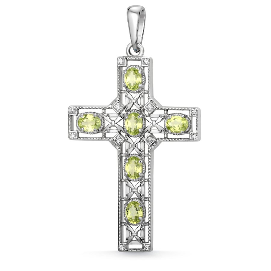 Подвеска Дар - Серебро 925, Фианит, Хризолит (арт. П-2634рс40600)
