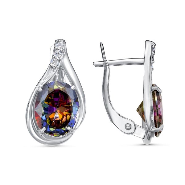 Серьги Красная пресня - Серебро 925, Фианит (арт. 33812752ДМс)