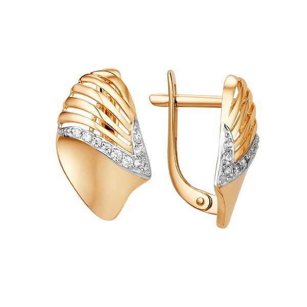 Серьги ЮФ Династия - Золото 585, Фианит (арт. 013442-1102)