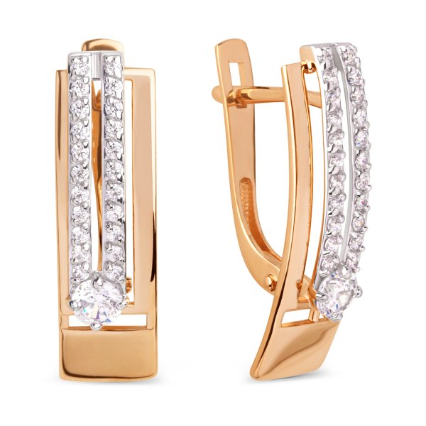 Серьги ЮФ Династия - Золото 375, Фианит (арт. 025612-5102)