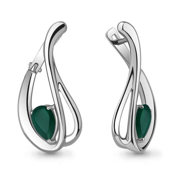 Серьги Аквамарин - Серебро 925, Агат (арт. 4326709.5)