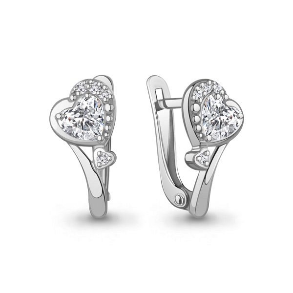 Серьги Аквамарин - Серебро 925, Фианит (арт. 400633А.5)