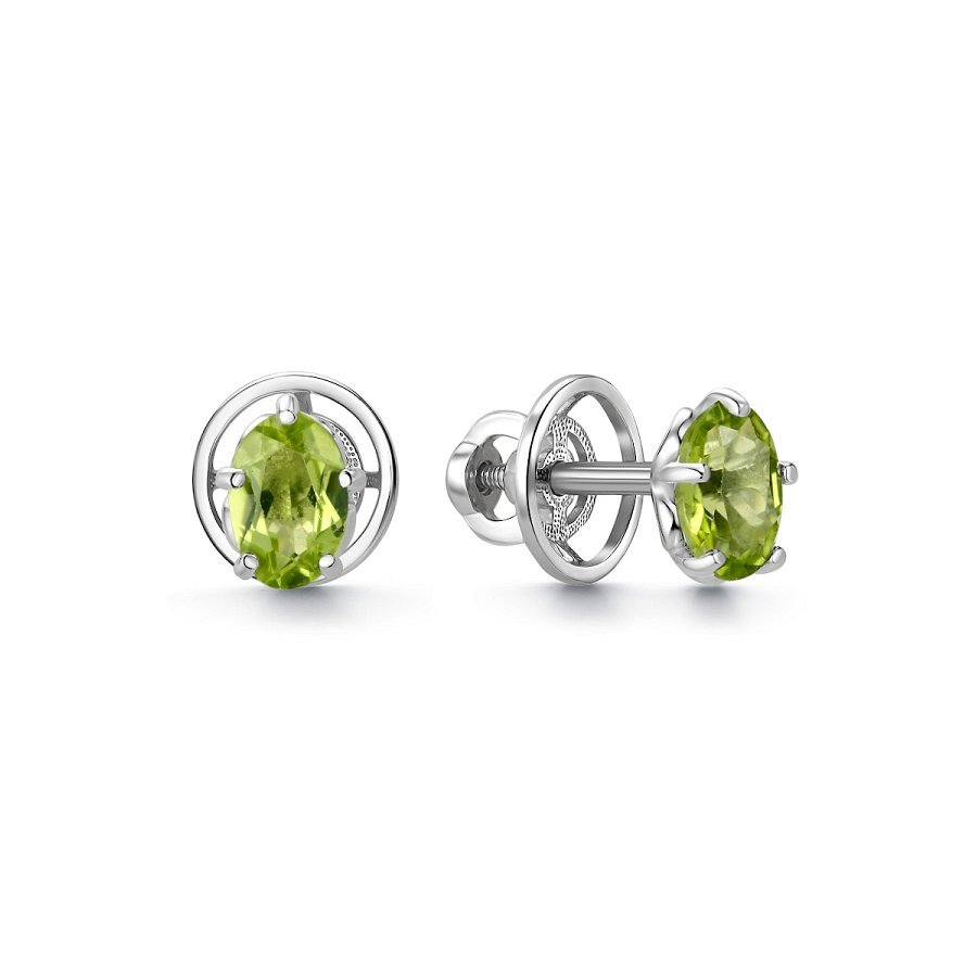 Серьги Дар - Серебро 925, Хризолит (арт. С-4005рс406)