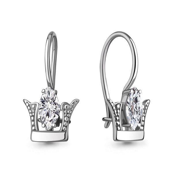 Серьги Аквамарин - Серебро 925, Фианит (арт. 49292.5)