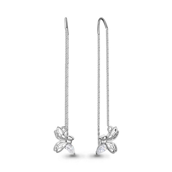 Серьги Аквамарин - Серебро 925, Фианит (арт. 49385.5)