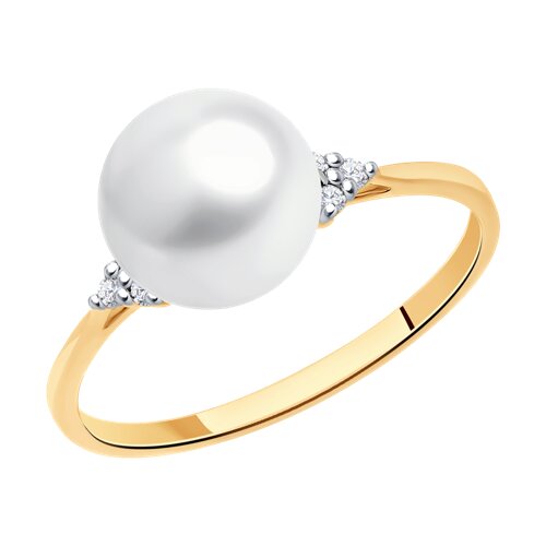 Кольцо SOKOLOV - Золото 375, Жемчуг культивированный, Фианит (арт. 37791219)