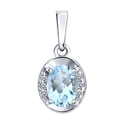 Подвеска SOKOLOV - Серебро 925, Топаз, Фианит (арт. 92030857)