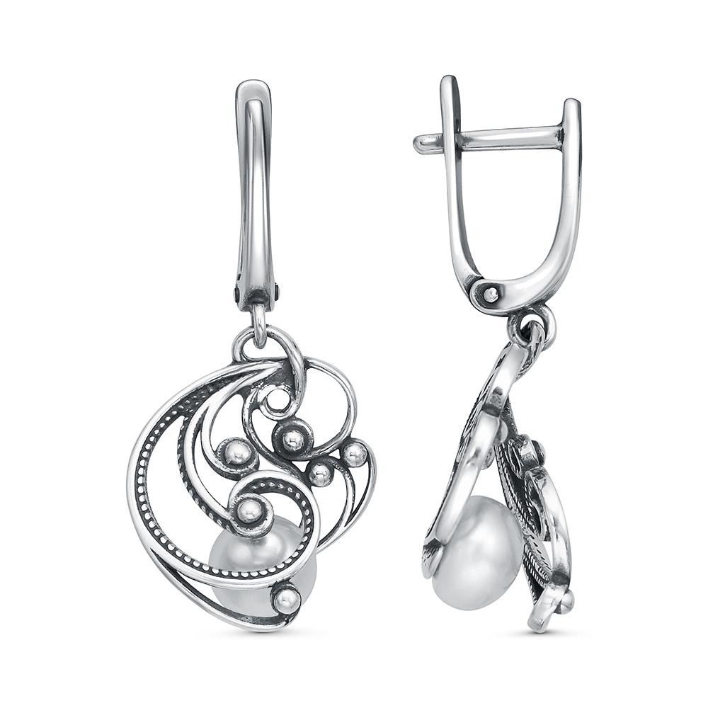 Серьги Красная пресня - Серебро 925, Жемчуг культивированный (арт. 33316090)