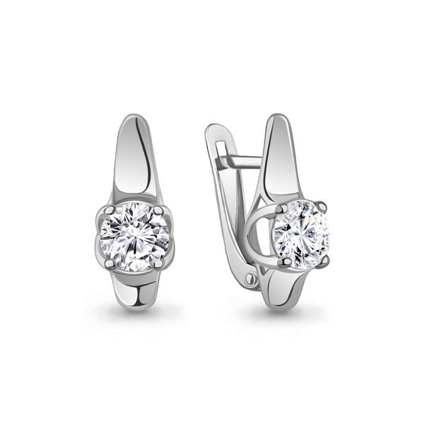 Серьги Аквамарин - Серебро 925, Фианит (арт. 438131А.5)