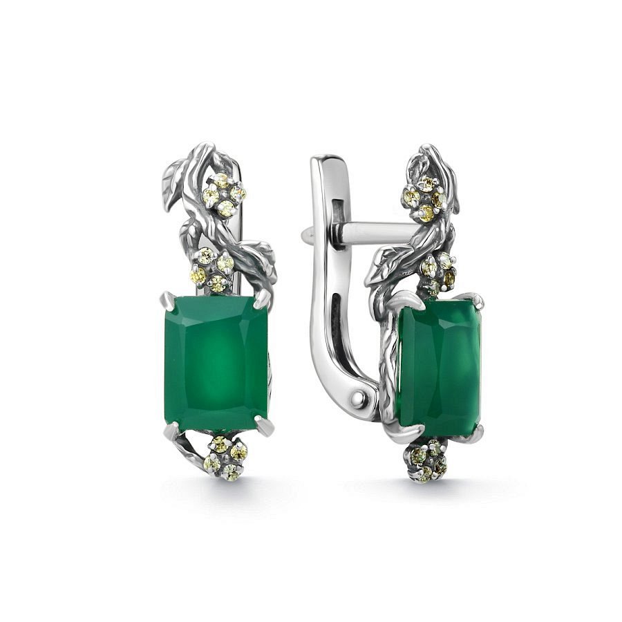 Серьги Дар - Серебро 925, Агат, Фианит (арт. С-5249ос409274)
