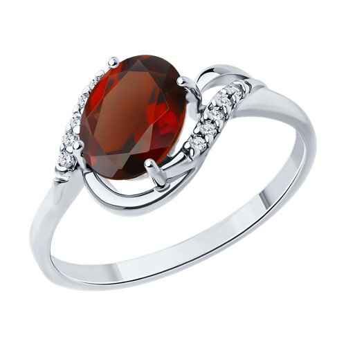 Кольцо Diamant - Серебро 925, Гранат, Фианит (арт. 94-310-00185-2)