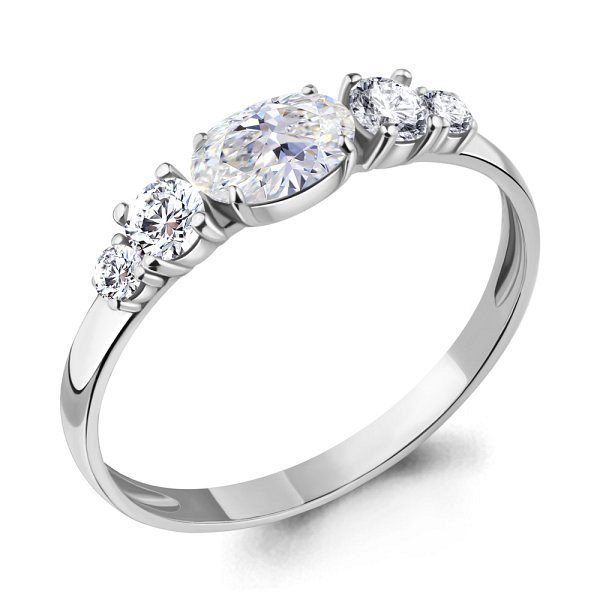 Кольцо Аквамарин - Серебро 925, Фианит (арт. 67184А.5)