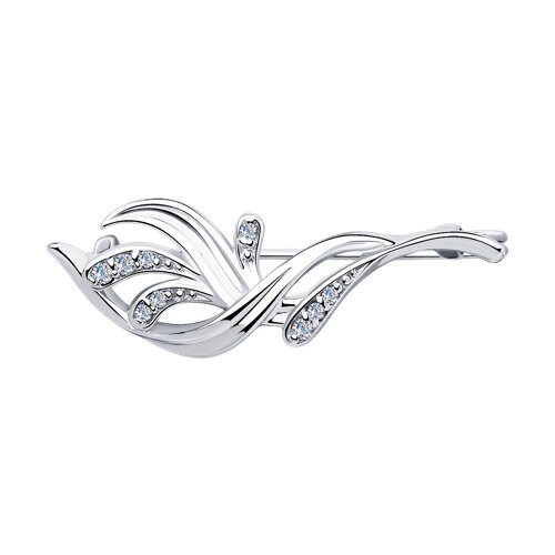 Брошь SOKOLOV - Серебро 925, Фианит (арт. 94040060)