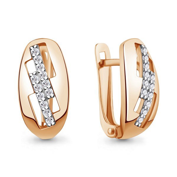 Серьги Аквамарин - Серебро 925, Фианит (арт. 400924А.6)