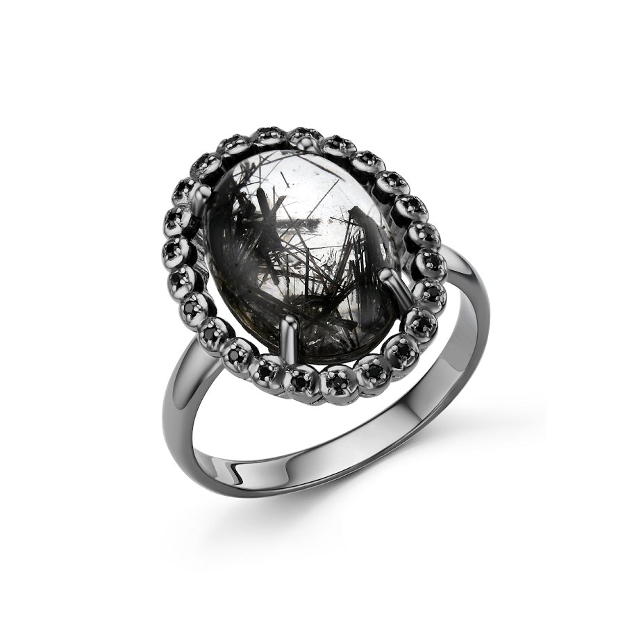 Кольцо Дар - Серебро 925, Кварц, Фианит (арт. К-3231чрс465216)