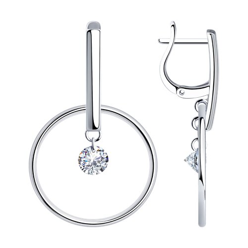 Серьги SOKOLOV - Серебро 925, Фианит (арт. 94024398)
